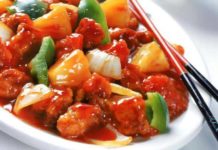 Χοιρινό με γλυκόξινη σάλτσα και ρύζι basmati