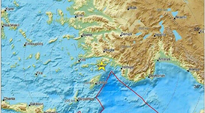 Ισχυρός σεισμός ανοικτά της Ρόδου Σεισμική δόνηση σημειώθηκε πριν από λίγο ανοικτά της Ρόδου.