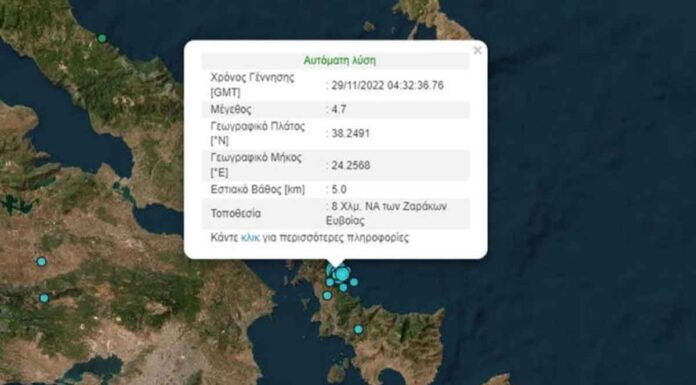 Σεισμός στην Εύβοια: «Χορεύει» η περιοχή, έντονη η δραστηριότητα