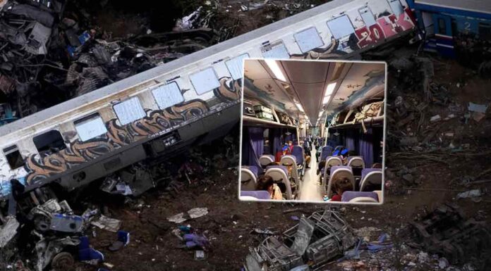 Φωτογραφία-ντοκουμέντο μέσα από το τρίτο βαγόνι λίγο πριν τη φονική σύγκρουση στα Τέμπη (φώτο)