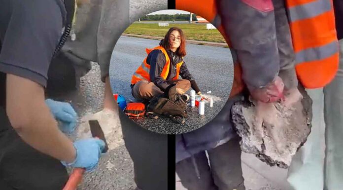 Αδιανόητο: «Κόλλησαν» τα χέρια τους σε σκυρόδεμα και ρητίνη για την… «κλιματική αλλαγή» και κινδυνεύουν με ακρωτηριασμό!